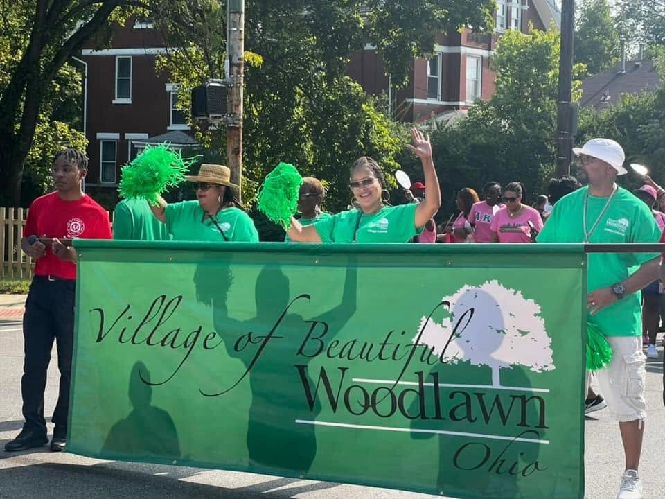 Village of Beautiful Woodlawn Ohio banner in the Black Family Reunion Parade