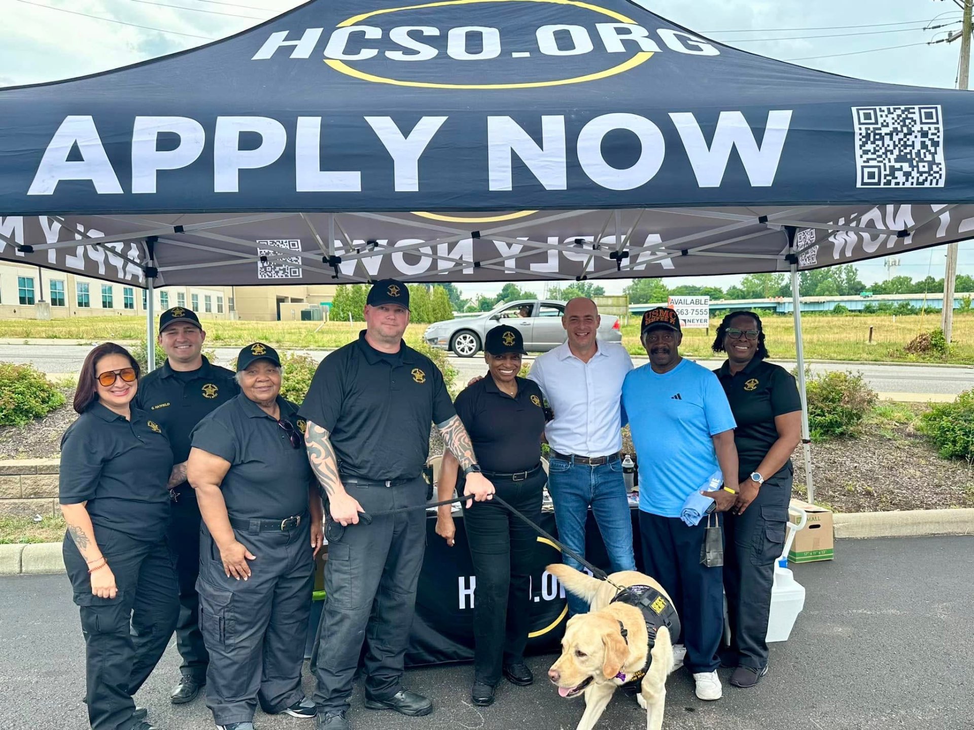 Hamilton County Sheriff's Office team with community members and K-9 at KidsFest