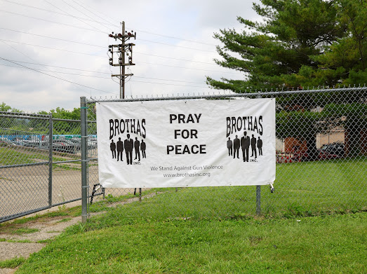 Brothas Inc. Pray for Peace banner — We Stand Against Gun Violence