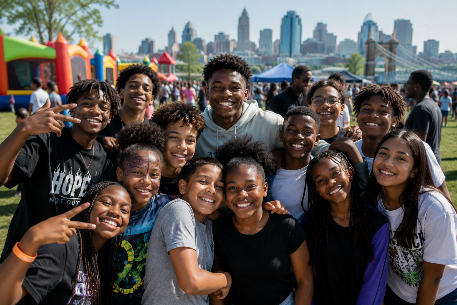 Brothas Inc. youth at a community event in Cincinnati