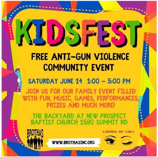 Official KidsFest 2025 Free Anti-Gun Violence Community Event flyer — Saturday June 14