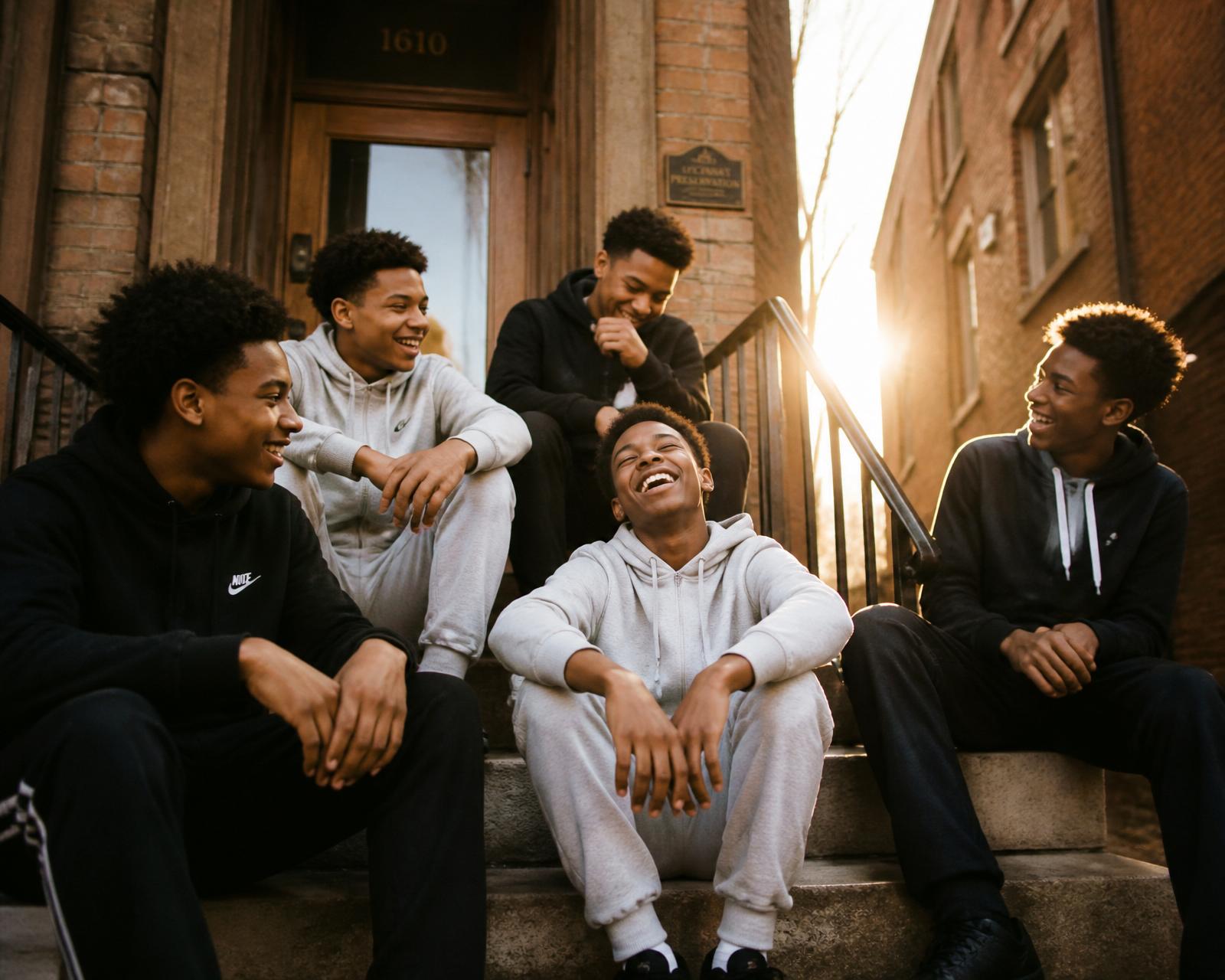 Young men together